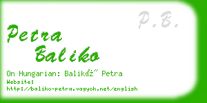 petra baliko business card